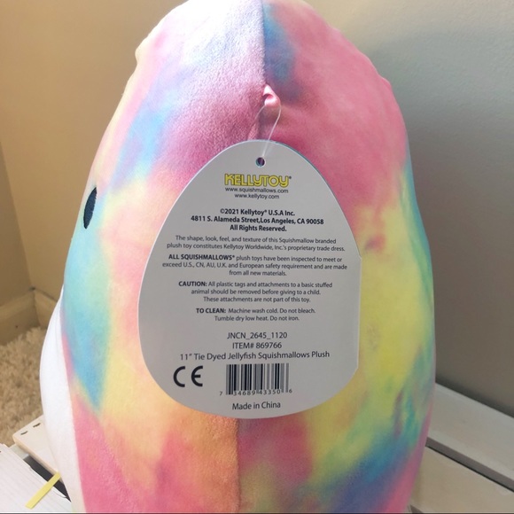 Janet the Rainbow Tie Dye Jellyfish Squishmallow - Picture 4 of 4